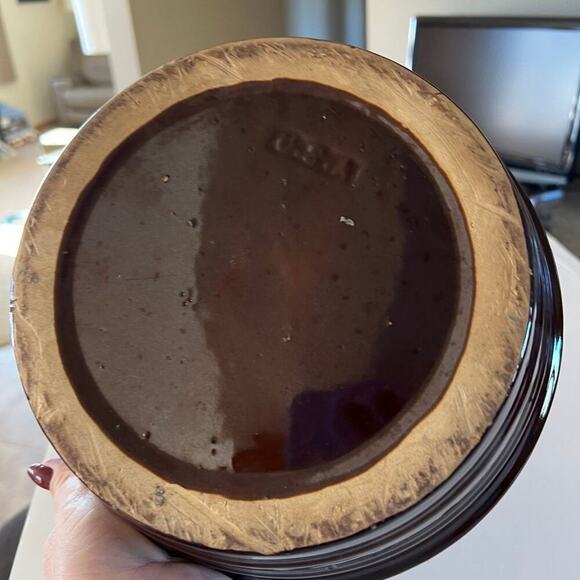 Vintage USA brown pottery bowl - Picture 10 of 12